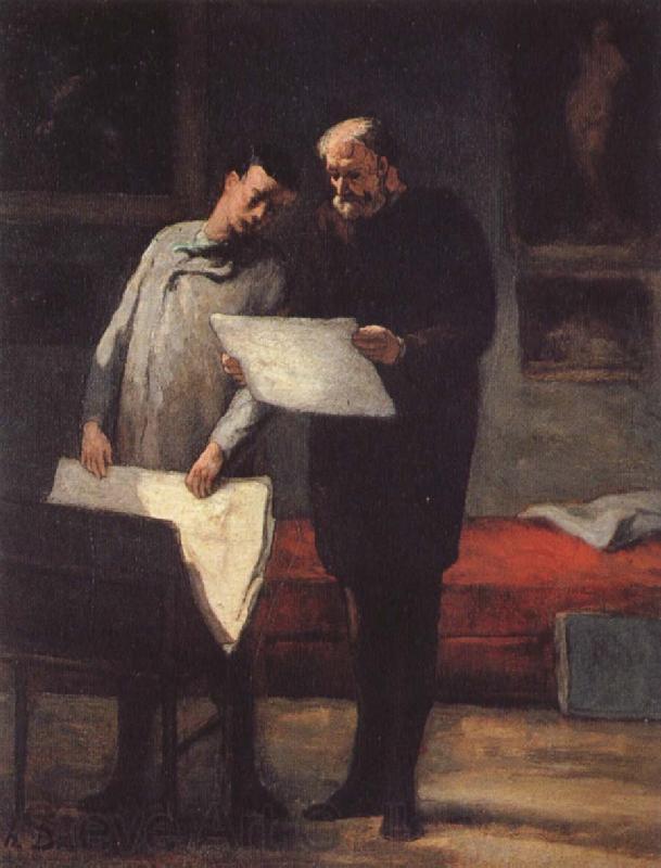 Honore Daumier Rows of a young konstnar Germany oil painting art